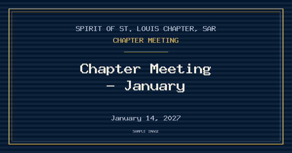 Chapter Meeting — January