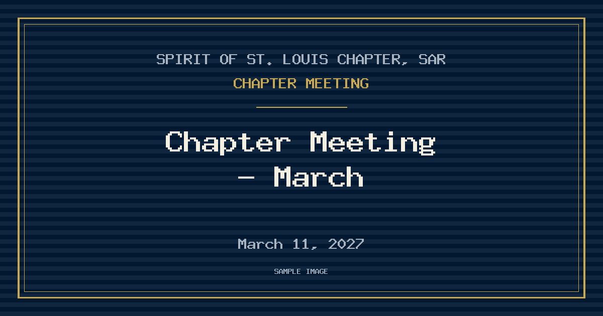 Chapter Meeting — March