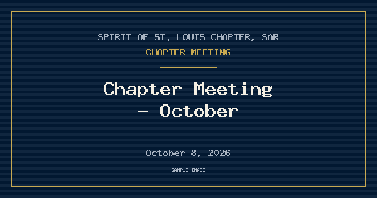 Chapter Meeting — October