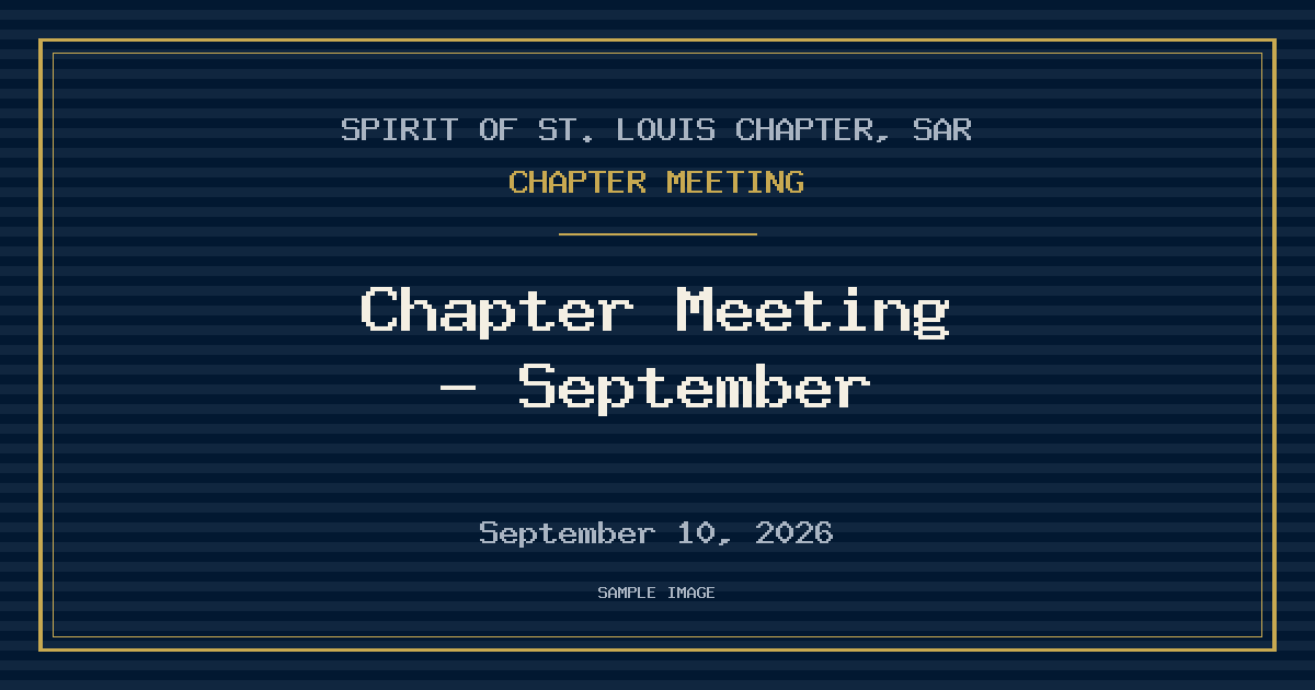 Chapter Meeting — September